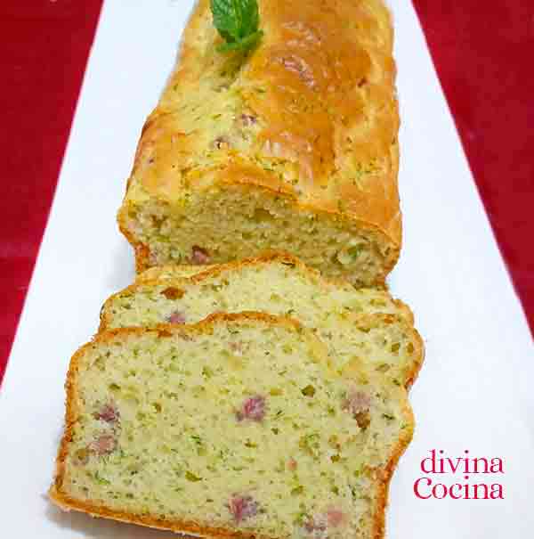 Cake salado de calabacín, jamón y queso en Receta de pastel de jamón (cake au jambon) - libreville