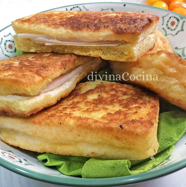 Sándwich de queso a la sartén en Roscos de sartén portugueños