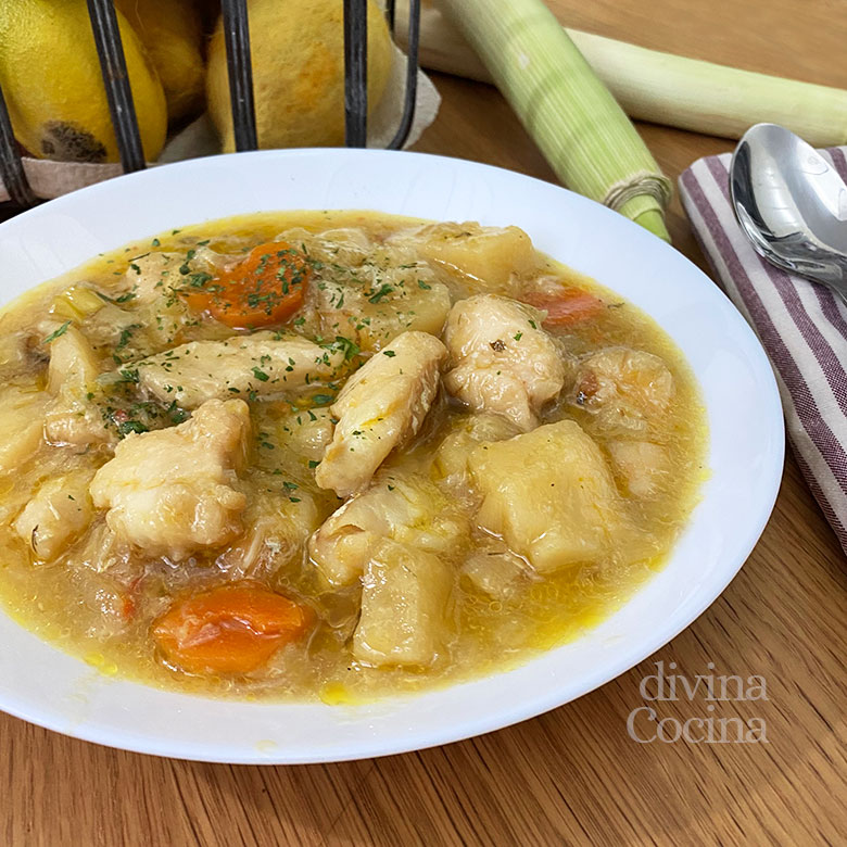 porrusalda con bacalao