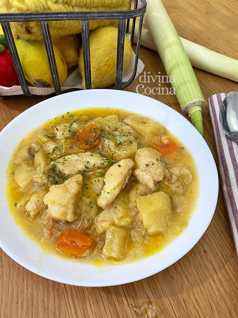 porrusalda con bacalao