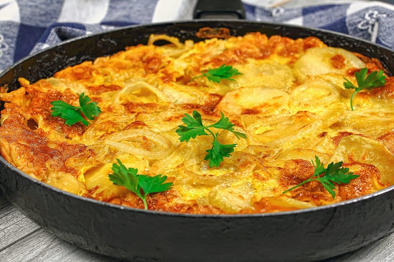 frittata de patatas y cebolla