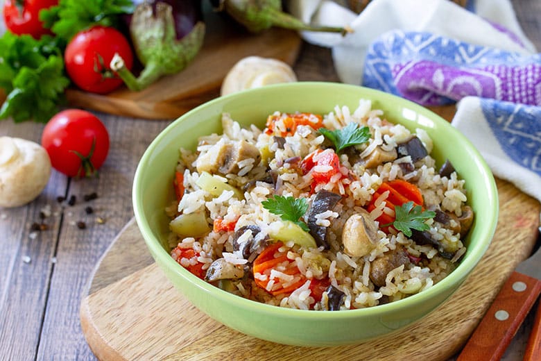 ensalada de arroz con verduras
