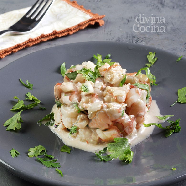 tartar langostinos gambas