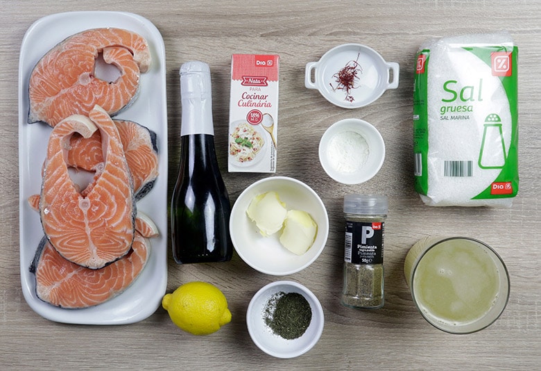 salmon al cava ingredientes