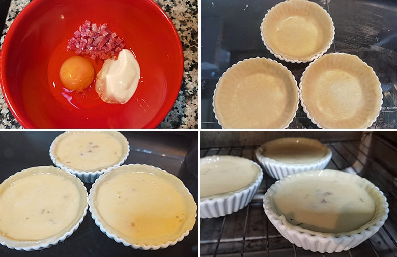 mini quiches paso a paso 