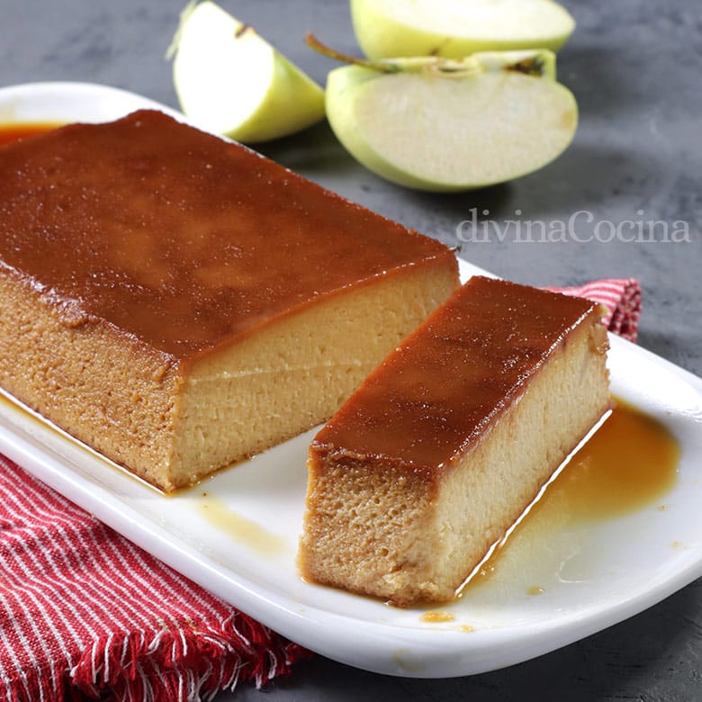 flan de manzanas