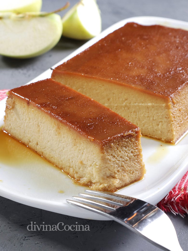 flan de manzanas