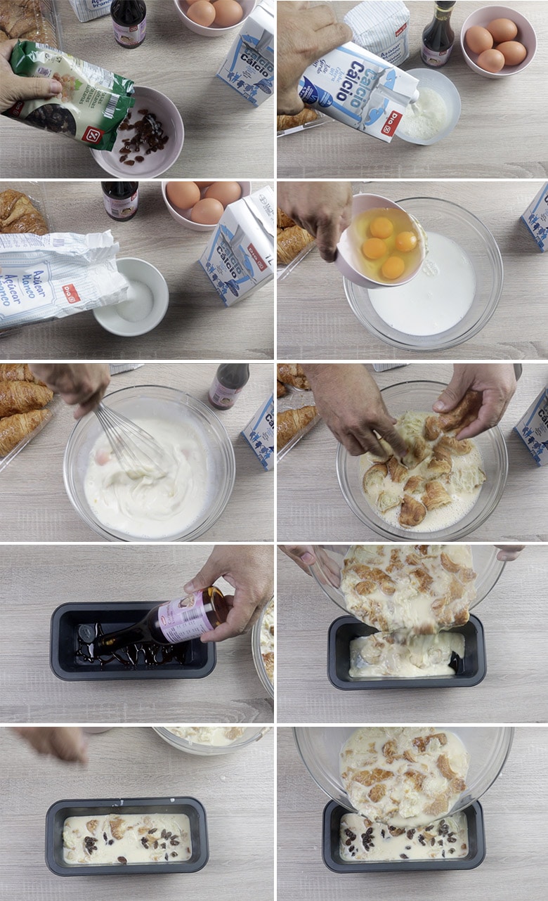 pudding de croissants paso a paso