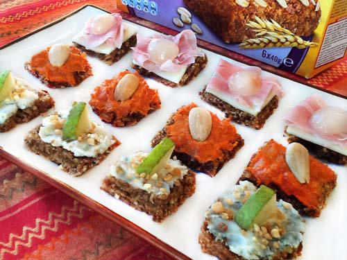 Canapés sobre bizcochitos All-Bran 1