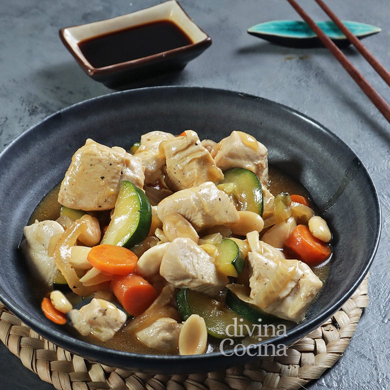 pollo con almendras estilo chino