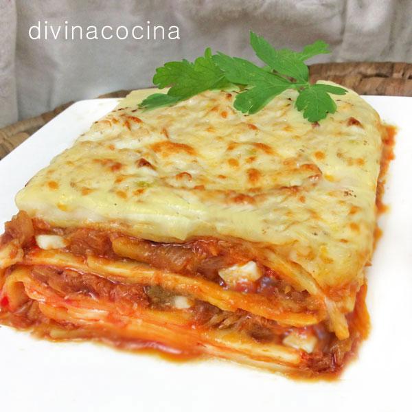 Lasaña de pisto y queso 1