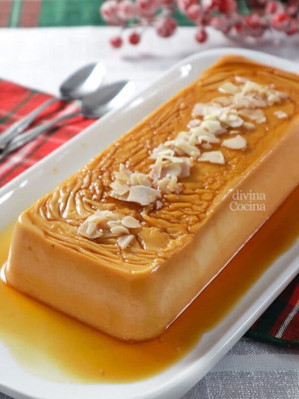 Flan de Turrón sin horno ni huevo - Receta de DIVINA COCINA
