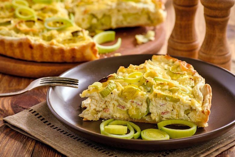 quiche de puerros y jamon