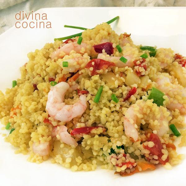 Cuscús con gambas y verduras 1