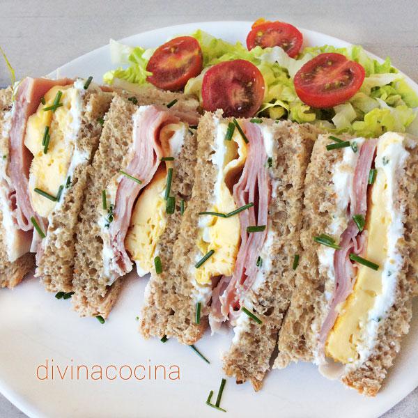 Sándwich mixto con tortilla - Receta de DIVINA COCINA