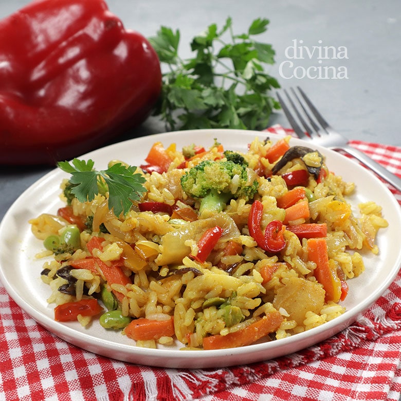 arroz curry verduras