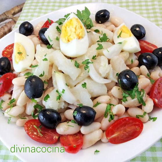 Ensalada de alubias y bacalao (Empedrat) 1