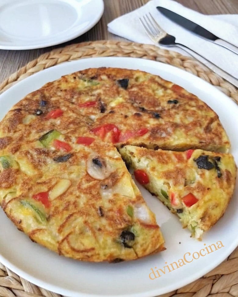 Tortilla de patatas con verduras 1