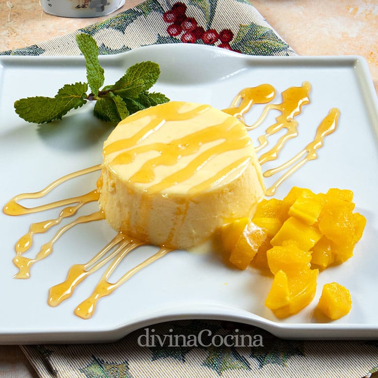 flan de mango sin horno