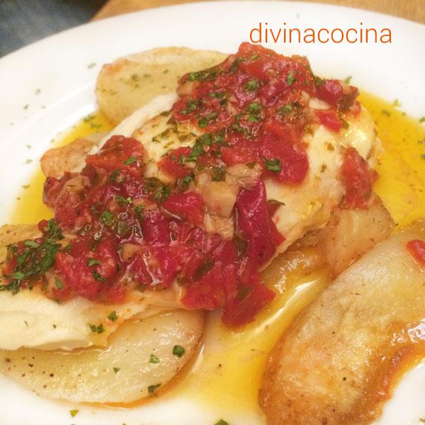 Pechugas de pollo con pimientos del piquillo 1