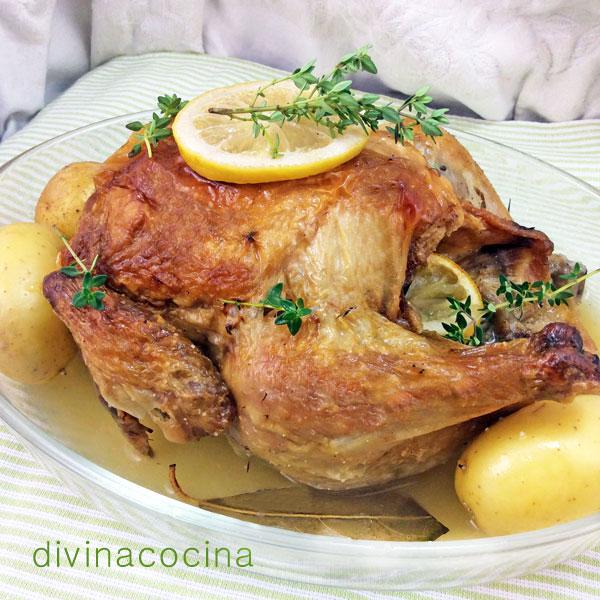 Pollo asado al limón -- Receta de DIVINA COCINA