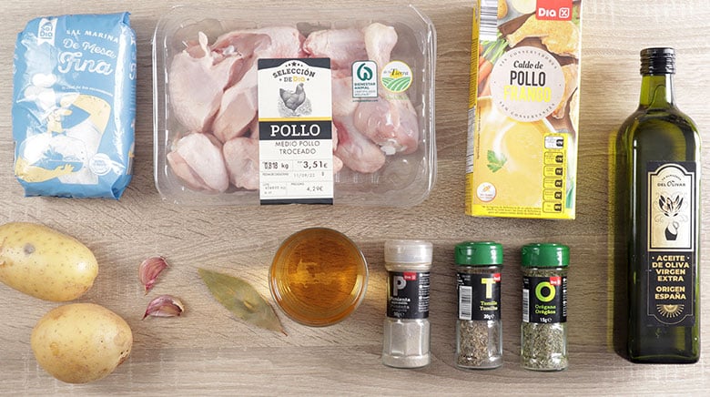 pollo guisado microondas ingredientes