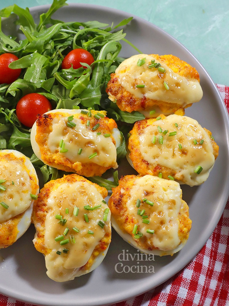 huevos rellenos de tun al horno