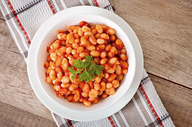 baked beans alubias con tomate