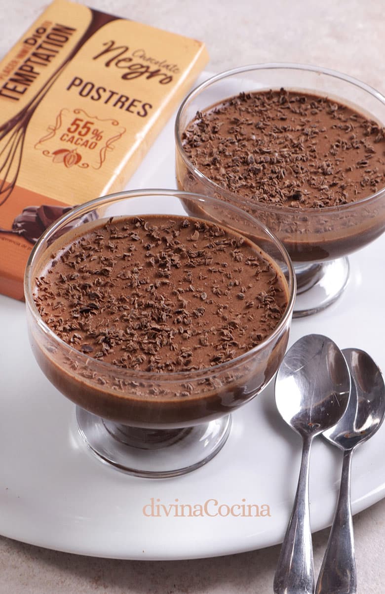 mousse de chocolate sin huevo