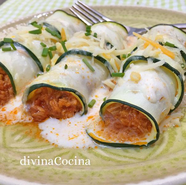 Canelones de calabacín 1