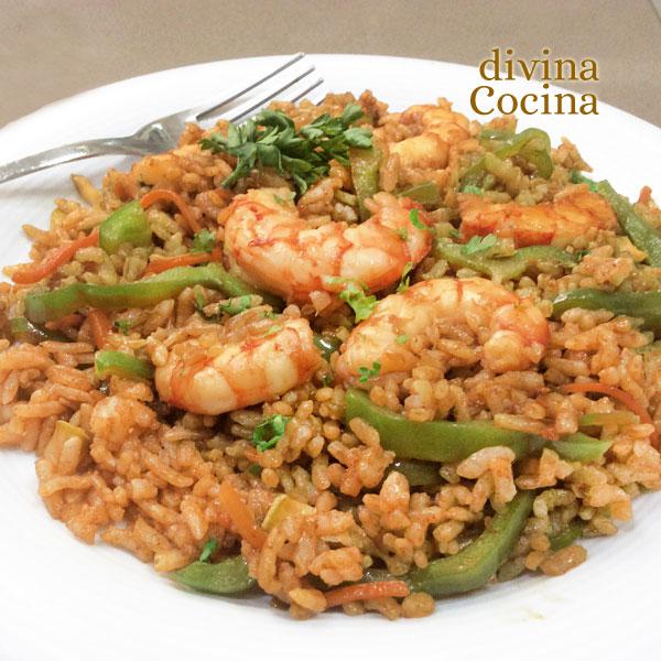 Arroz thai con langostinos 1