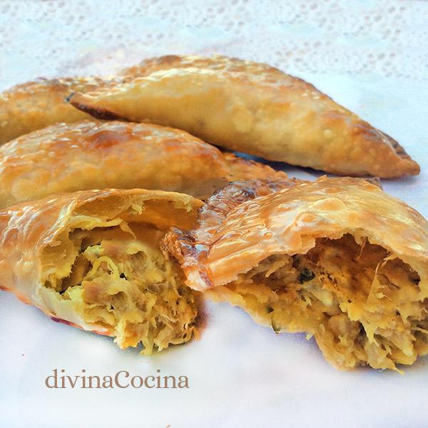 Empanadillas de pollo al curry con almendras 1