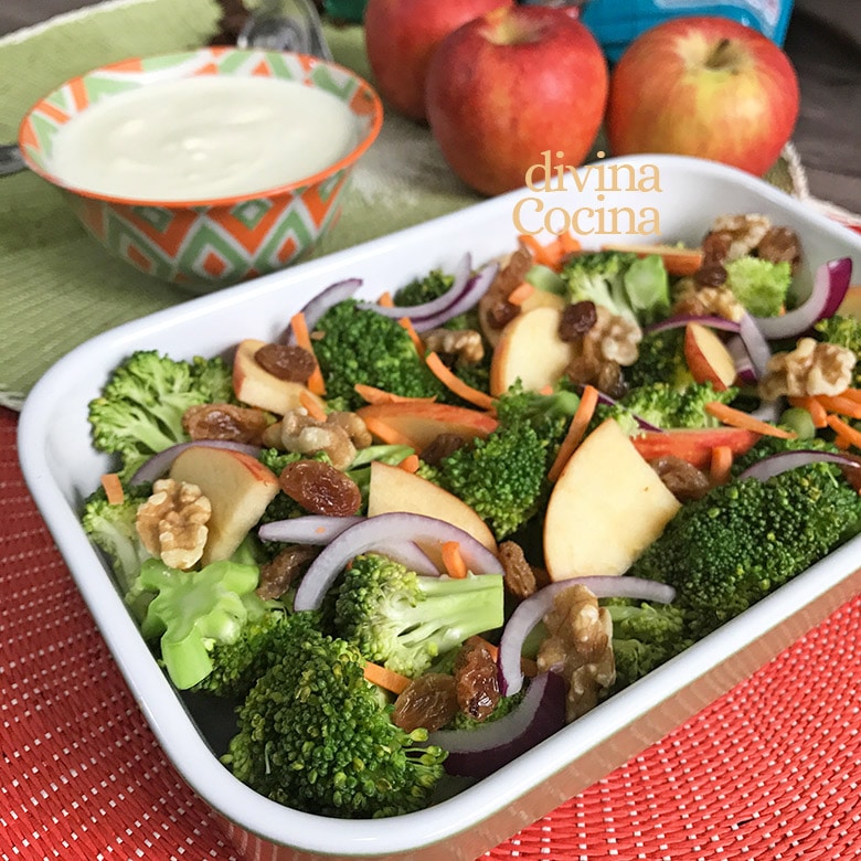 ensalada de brocoli manzana nueces