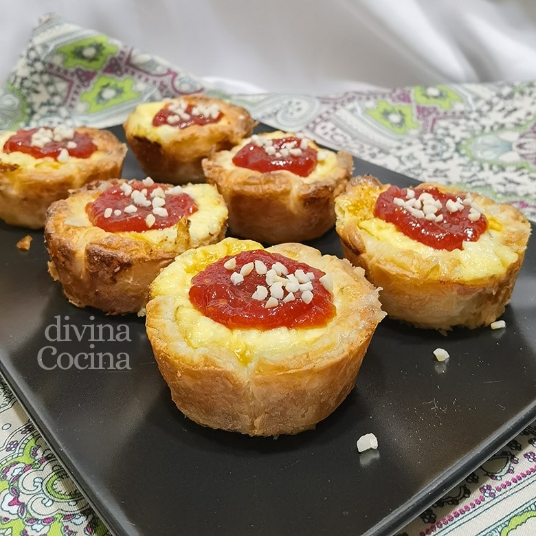 tartaletas de hojaldre queso