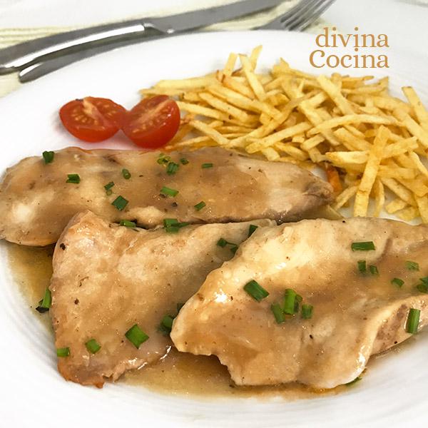 Filetes de pollo en salsa rápida - Receta de DIVINA COCINA