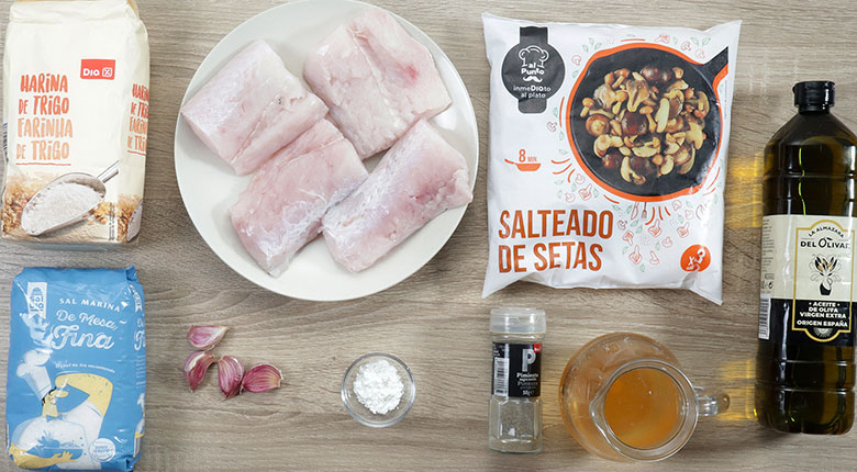 merluza con setas ingredientes