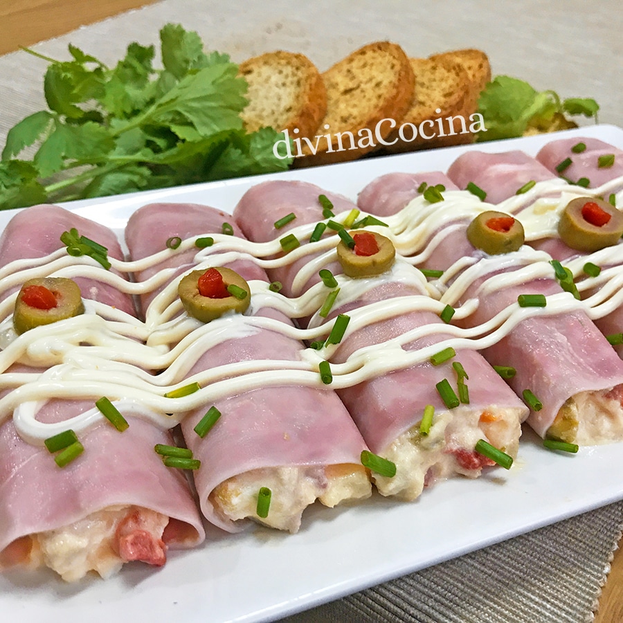 Canelones frios de jamón york 1