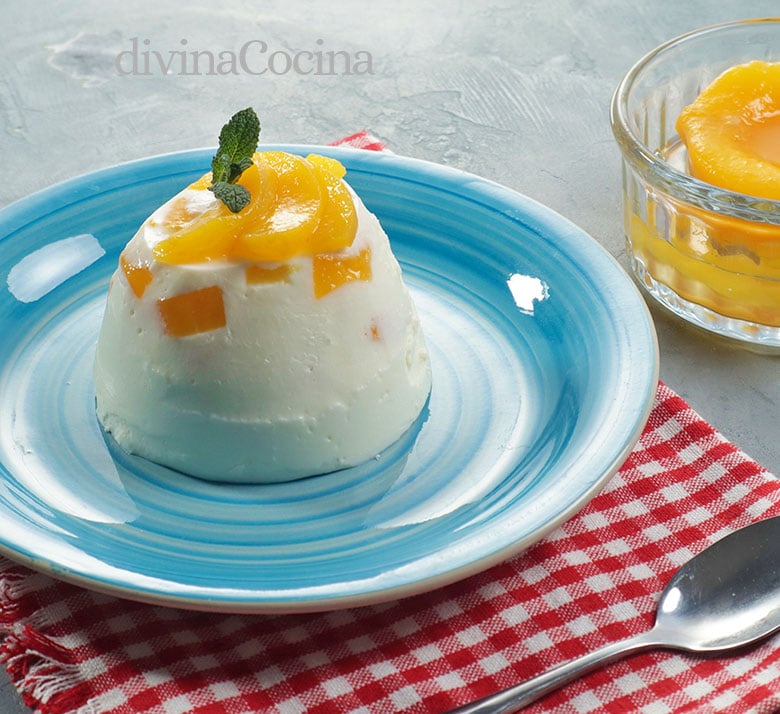 flan sin horno yogur melocoton