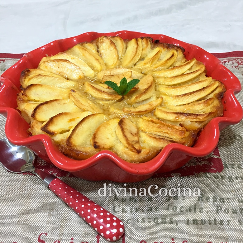 tarta de manzana en el microondas