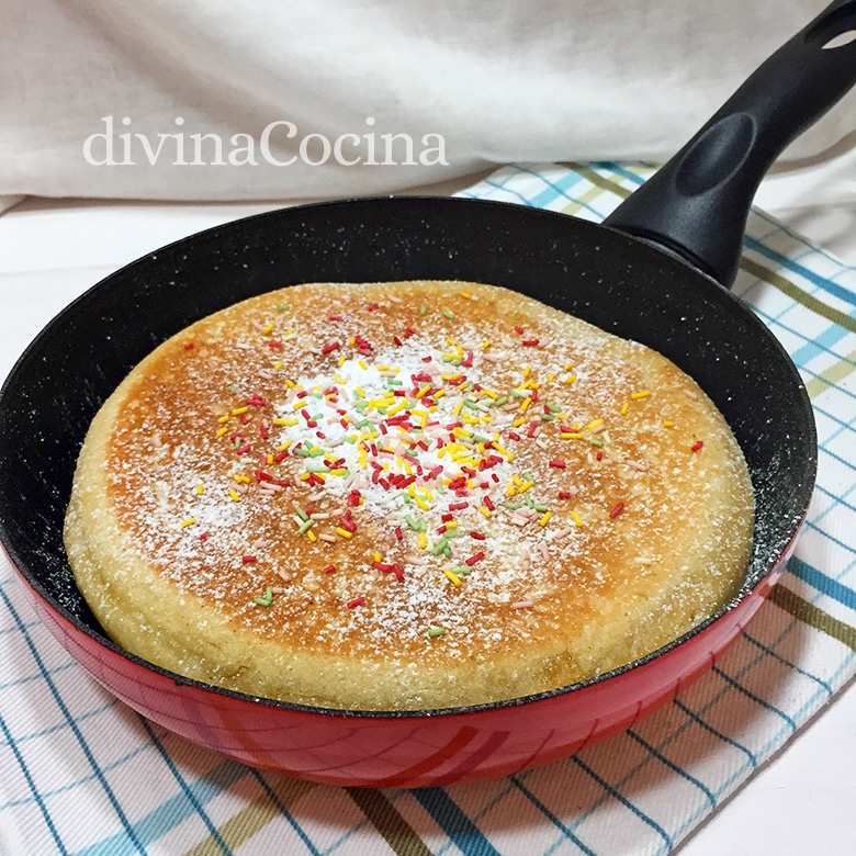 bizcocho sin horno a la sartén