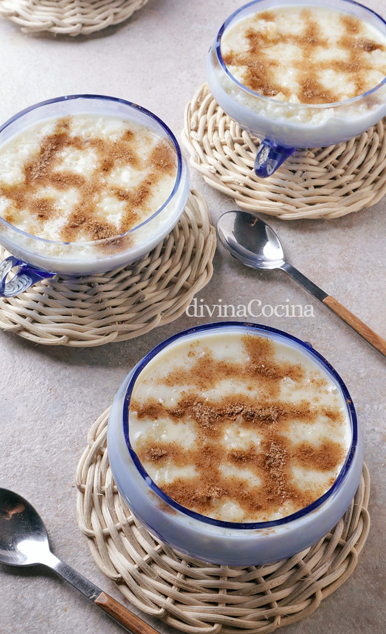 arroz con leche en el microondas 