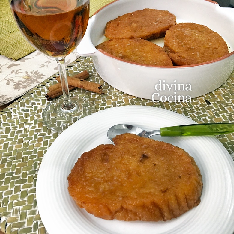 torrijas de moscatel y canela