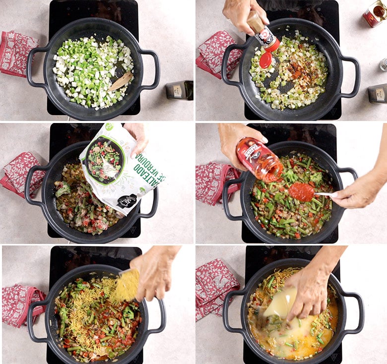 fideos con verduras paso paso