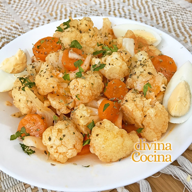 Coliflor aliñada estilo mozárabe 1