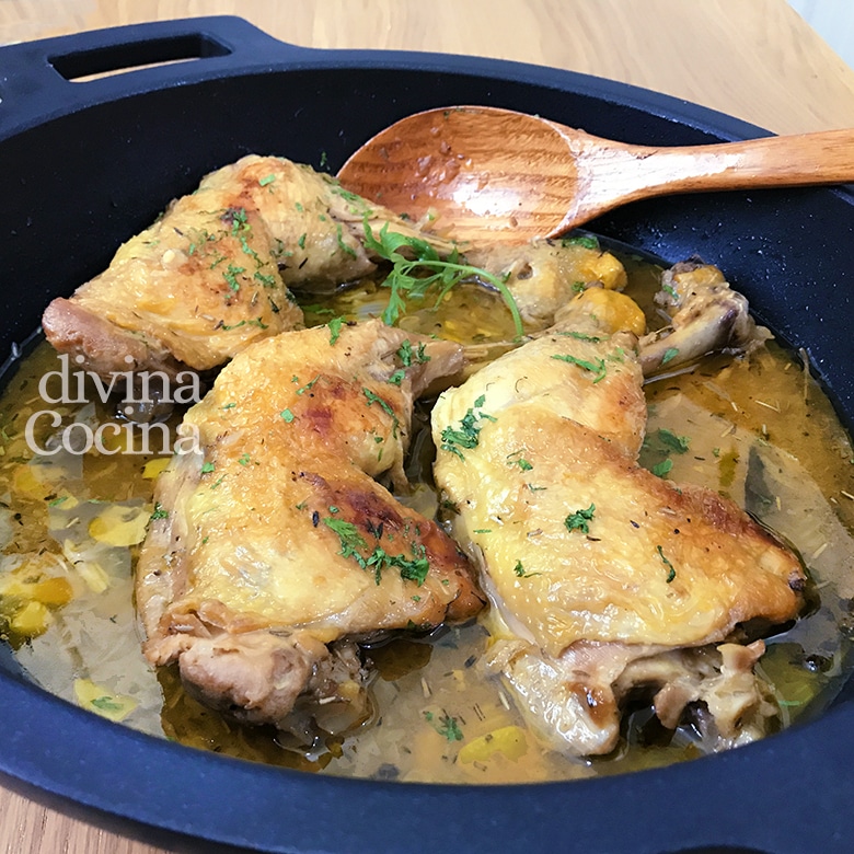 Muslos de pollo en salsa - Receta de DIVINA COCINA