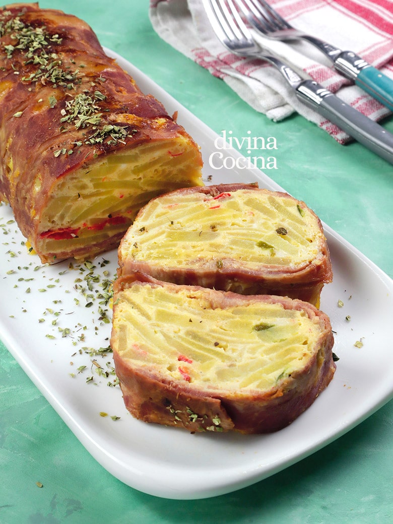 pastel de tortilla de patata bacon