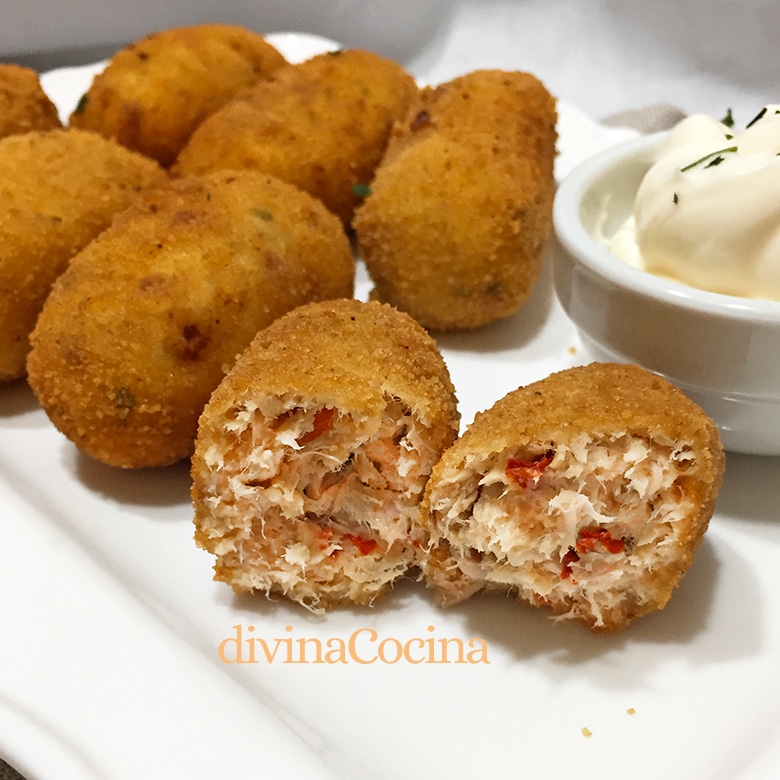 Croquetas de atún y quesitos sin bechamel - Receta de DIVINA COCINA