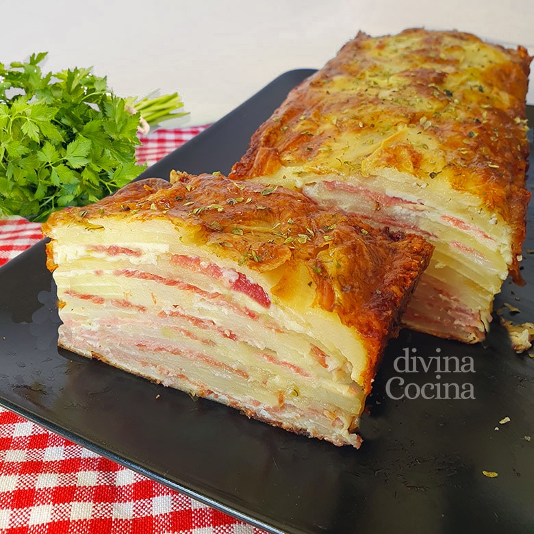 pastel de patata jamon y queso