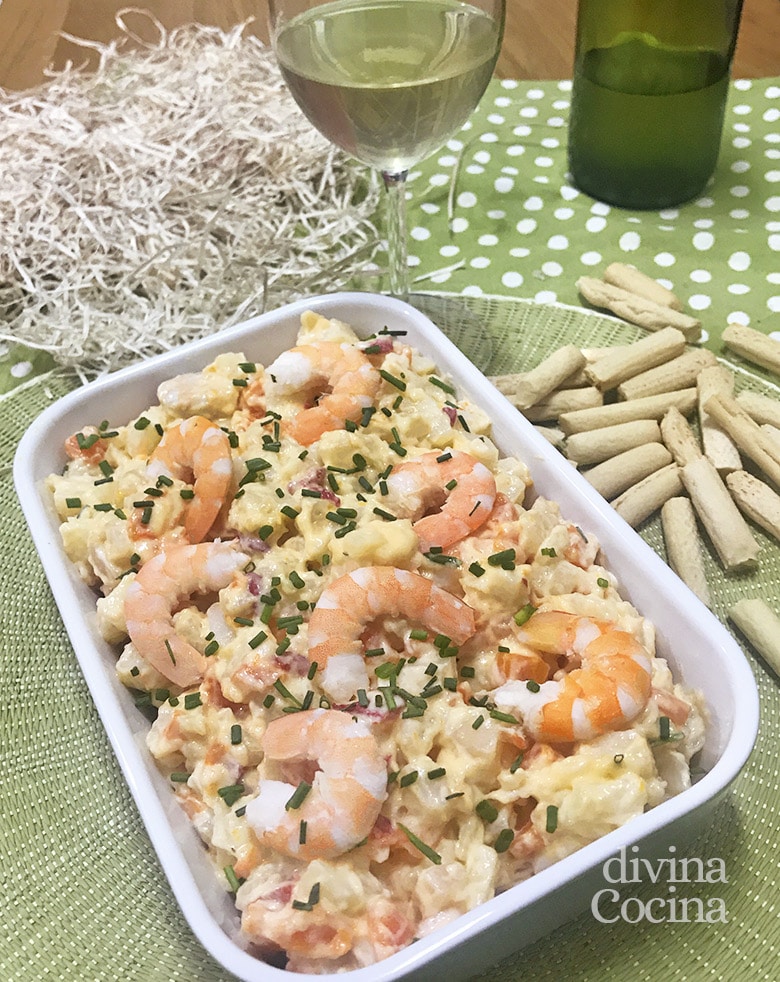 ensaladilla de langostinos