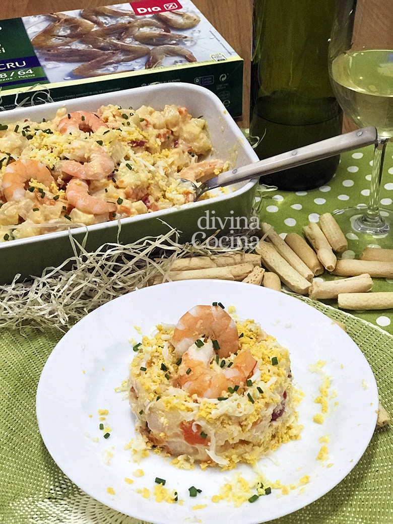 ensaladilla de langostinos